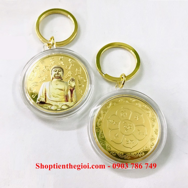 Móc Khóa Xu Phật A Di Đà In Màu - SP005200 